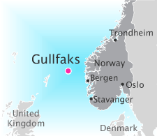 Карта расположения нефтегазового месторождения Gullfaks