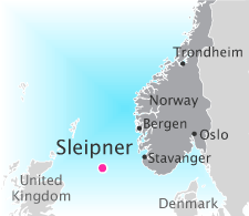 Карта расположения нефтегазового месторождения Sleipner Øst