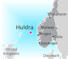 Карта расположения нефтегазового месторождения Huldra