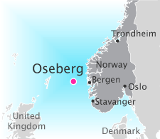 Карта расположения нефтегазового месторождения Oseberg Sør